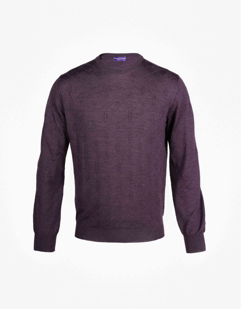 Patrick Hellmann Collection Purple Pullover Round-Neck image
